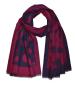 Preview: Scarf Shawl Viscos fleecy Points Red Bordeaux Navy